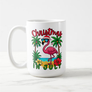 Christmas in July Flamingo Coffee Mug