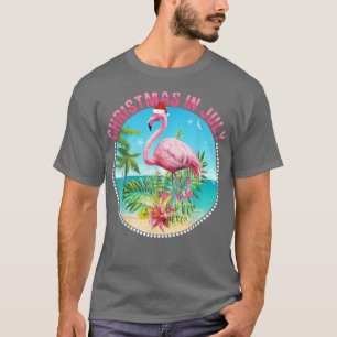 Christmas In July Flamingo In Santa Hat Kids Toddl T-Shirt