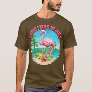 Christmas In July Flamingo In Santa Hat Kids Toddl T-Shirt