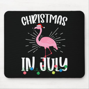 Christmas In July Flamingo Santa Hawaiian Summer C Mouse Pad