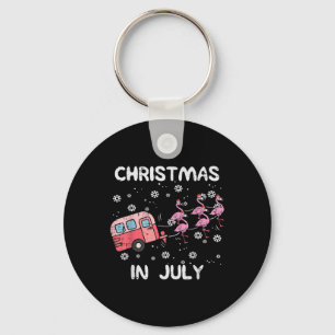 Christmas In July Flamingo Trailer Summer Xmas Cam Keychain
