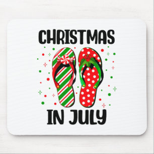 Christmas In July Flip Flops Beach Summer Vacation Mouse Pad