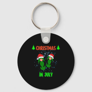 Christmas in July Flip Flops Summer with santa Vac Keychain
