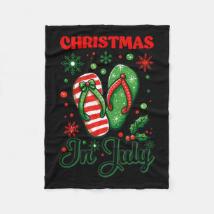 Christmas In July Flip Flops Xmas Flip Flops Summe Fleece Blanket