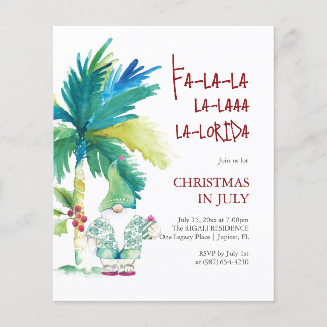 Christmas in July Flyers Templates Tropical Theme (Front)