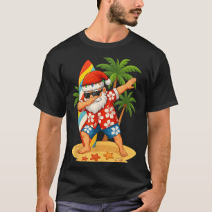 Christmas In July Funny Dabbing Santa Beach T-Shirt