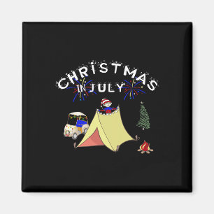 Christmas In July Funny Golf Cart Camping T Shirt Magnet