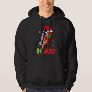 Christmas In July Funny Icecream Santa Hat Summer  Hoodie