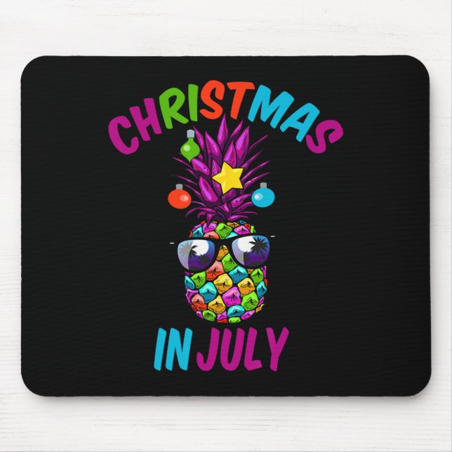 Christmas In July Funny Pineapple Summer Xmas Gift Mouse Pad (Front)