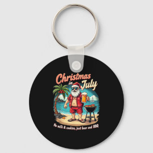 Christmas In July Funny Santa No Milk Cookies Just Keychain