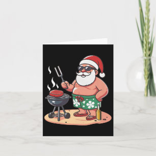 Christmas In July Funny Santa Santa Grilling Bbq Card