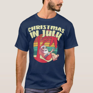 Christmas In July Funny Santa Summer Vacation Beac T-Shirt