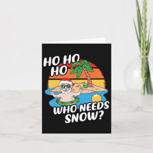 Christmas In July Funny Santa Surfing Summer Beach Card