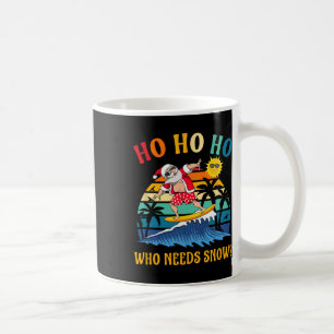 Christmas In July Funny Santa Surfing Summer Beach Coffee Mug