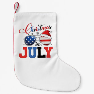 Christmas in July Funny Santa Xmas 4h of July  Small Christmas Stocking