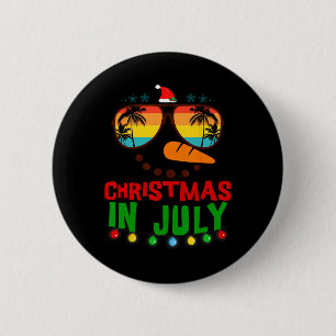 Christmas In July Funny Snowman Beach Summer Hawai 2 Inch Round Button