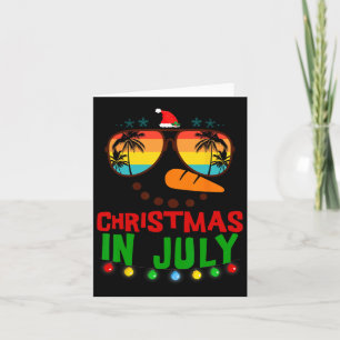 Christmas In July Funny Snowman Beach Summer Hawai Card