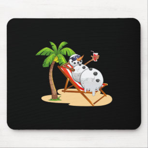 Christmas In July Funny Snowman Beach Summer Hawai Mouse Pad