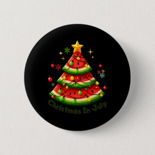 Christmas In July Funny Watermelon Christmas Summe 2 Inch Round Button