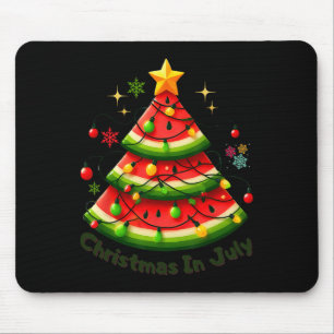 Christmas In July Funny Watermelon Christmas Summe Mouse Pad