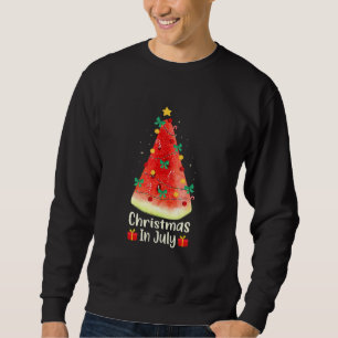 Christmas In July Funny Watermelon Christmas Tree Sweatshirt