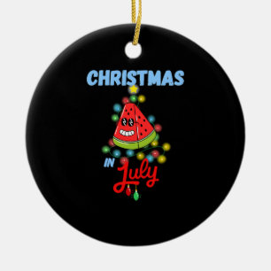 christmas in july funny watermelon summer design   ceramic ornament