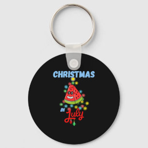 christmas in july funny watermelon summer design keychain