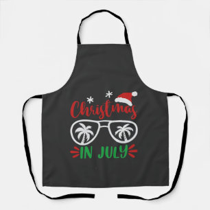 Christmas in July Funny Xmas Santa Vacation Summer Apron