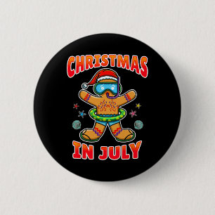Christmas In July Gingerbread 2 Inch Round Button
