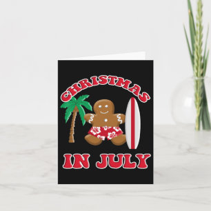 Christmas In July Gingerbread Cookie Surfing Card