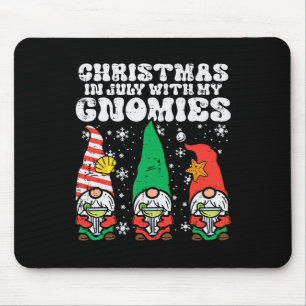 Christmas In July Gnomes Summer Xmas Matching Wome Mouse Pad