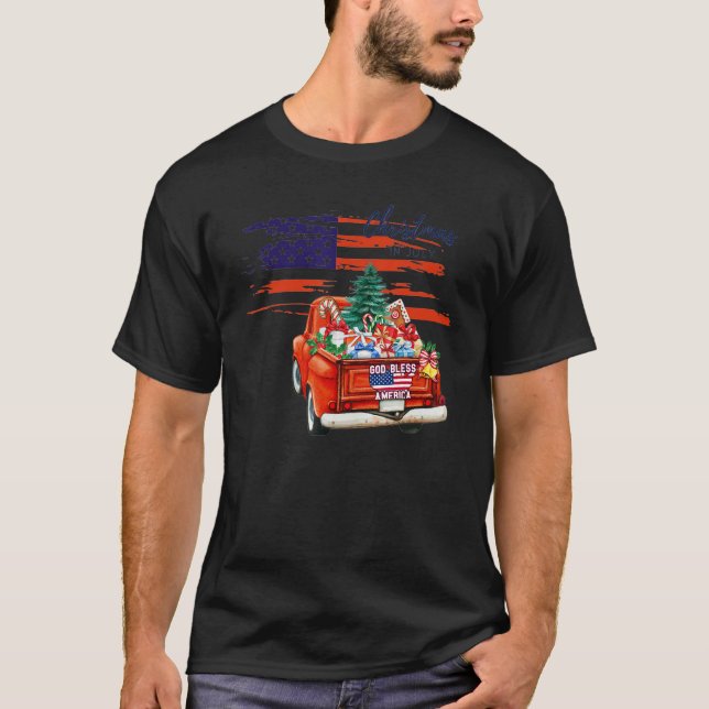 Christmas In July God Bless Xmas T-Shirt (Front)