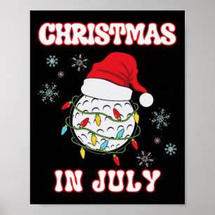 Christmas In July Golf Fan Xmas Summer Women Men K Poster