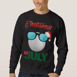 Christmas in July Golf Golfer Glasses Santa Hat Su Sweatshirt