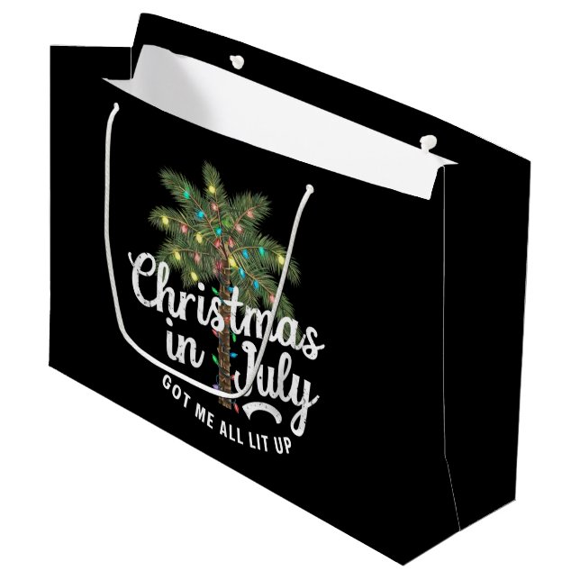 Christmas in July Got Me All Lit Up  Large Gift Bag (Front Angled)