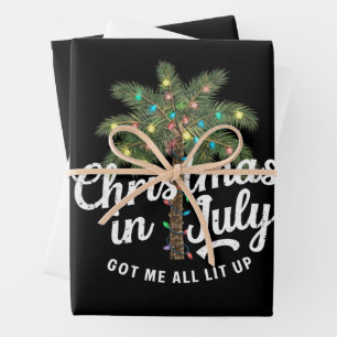 Christmas in July Got Me All Lit Up Wrapping Paper Sheet