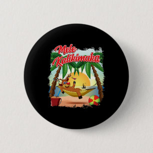 Christmas In July Hawaiian Kids Mele Kalikimaka Re 2 Inch Round Button