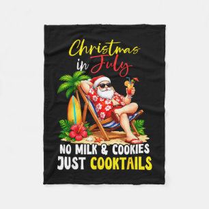 Christmas in july hawaiian santa beach summer xmas fleece blanket