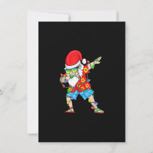 Christmas In July Hawaiian Santa Dabbing Christmas Invitation