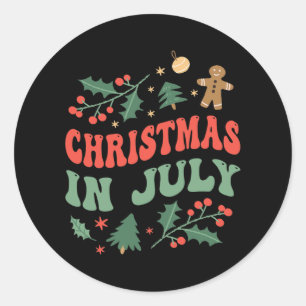 Christmas In July Humor Summer Sarcastic Santa  Classic Round Sticker