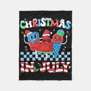 Christmas In July Ice Pops In Santa Hat Kids Toddl Fleece Blanket