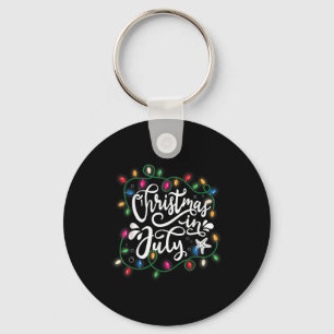 Christmas In July Lights Funny Summer Xmas Men Wom Keychain