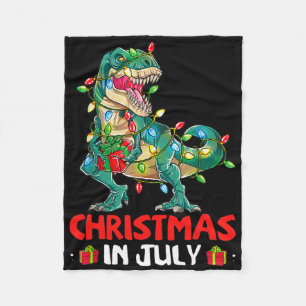 Christmas In July Men Boys Toddler T Rex Dinosaur  Fleece Blanket