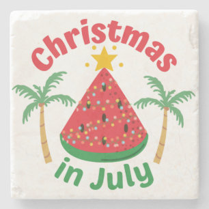 CHRISTMAS IN JULY NAPKINS GLASS COASTER