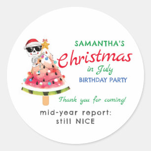 Christmas in July Naughty or Nice Toddler Birthday Classic Round Sticker