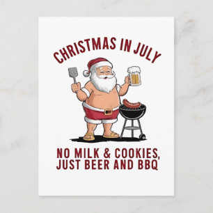 Christmas in July: No Milk, No Cookies, Just Beer Holiday Postcard