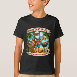 Christmas In July No Milk Or Cookies Just Beer And T-Shirt