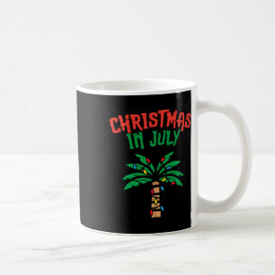 Christmas In July Palm Tree Lights Tropical Summer Coffee Mug