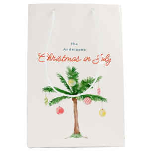 Christmas in July Palm Tree With Ornaments Medium Gift Bag