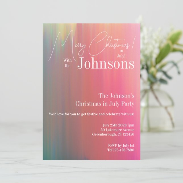 Christmas in July Party Invitation (Standing Front)